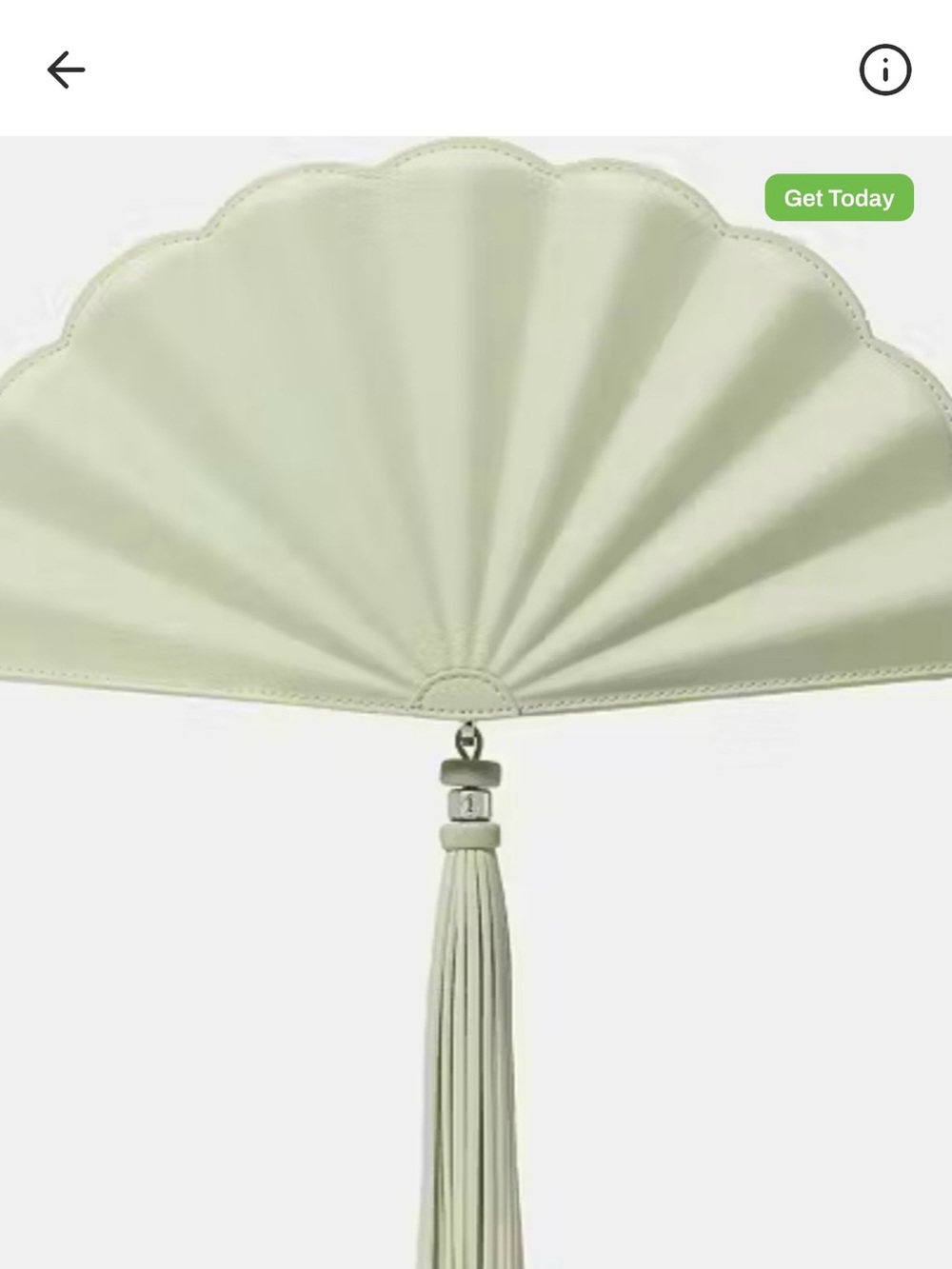 kate spade Fan-Shaped Tassel Clutch in Pale Green - Picture 6 of 6